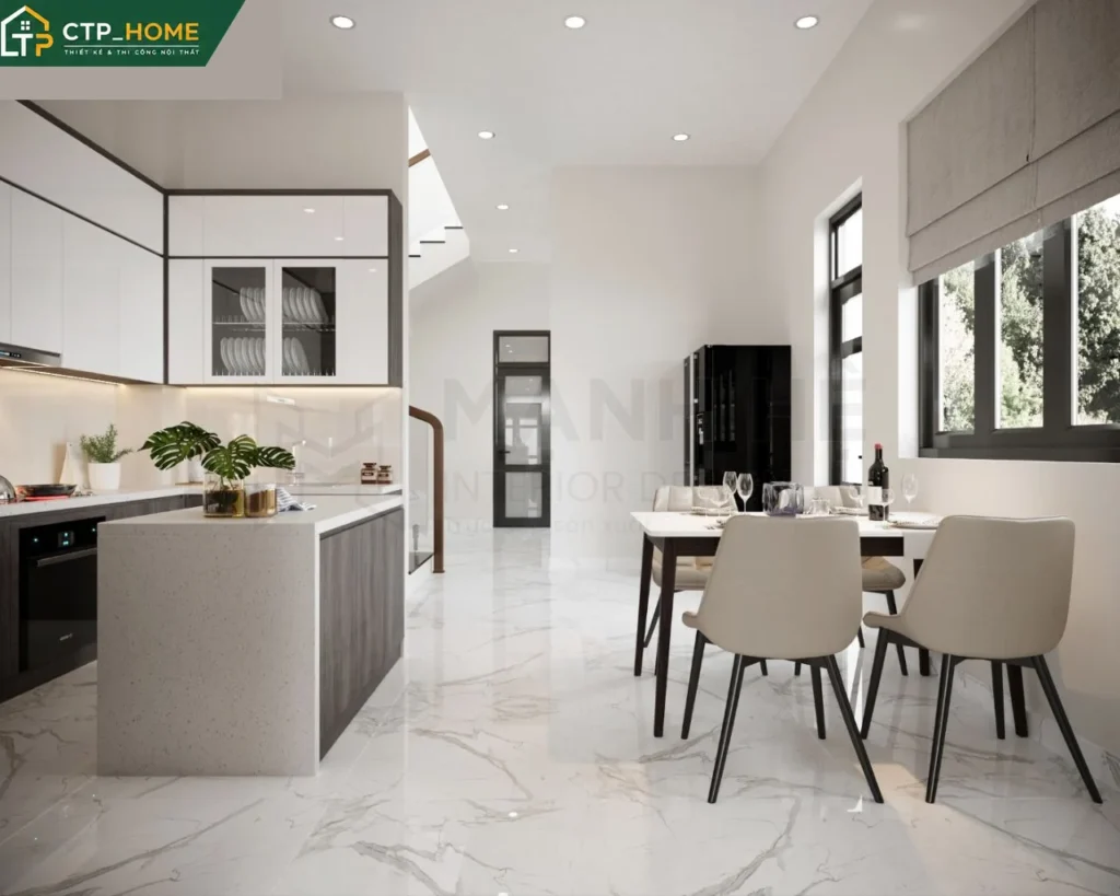 Thiết kế nội thất nhà phố anh Đức Long An 150m2 hiện đại 5 phòng ngủ - Ảnh 3