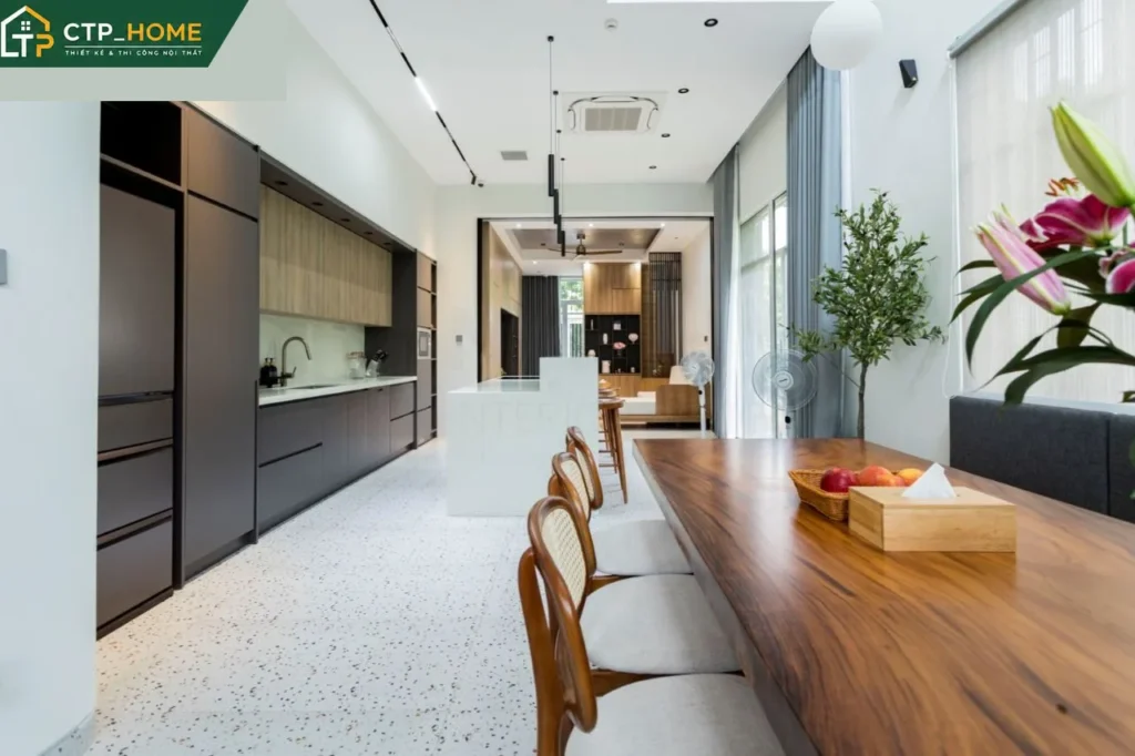 Thi công nội thất nhà phố Thủ Đức 3 lầu 120m2 hiện đại tiện nghi - Ảnh 1