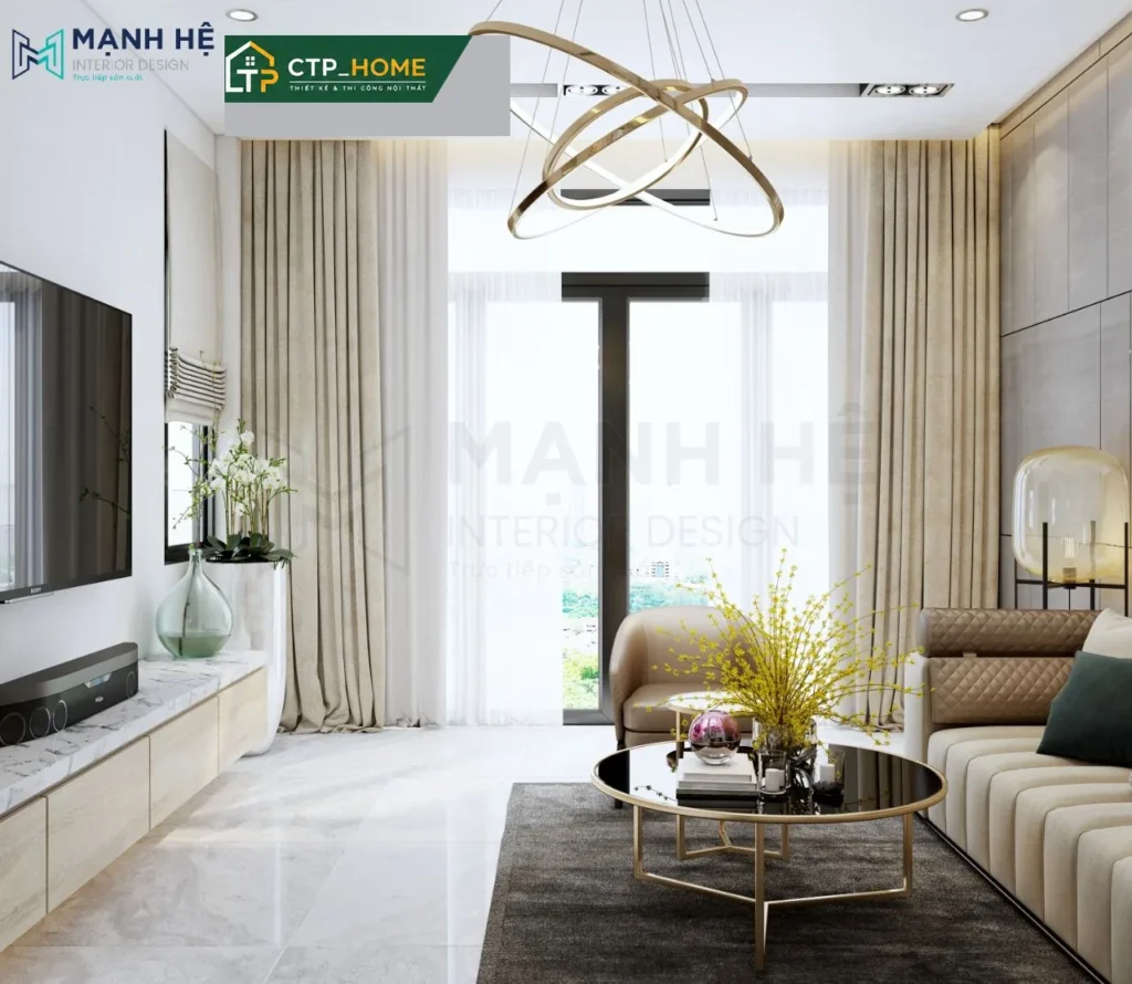 Thiết kế nội thất nhà phố hiện đại 3 phòng ngủ tại Thủ Đức – CTP_HOME - Ảnh 2