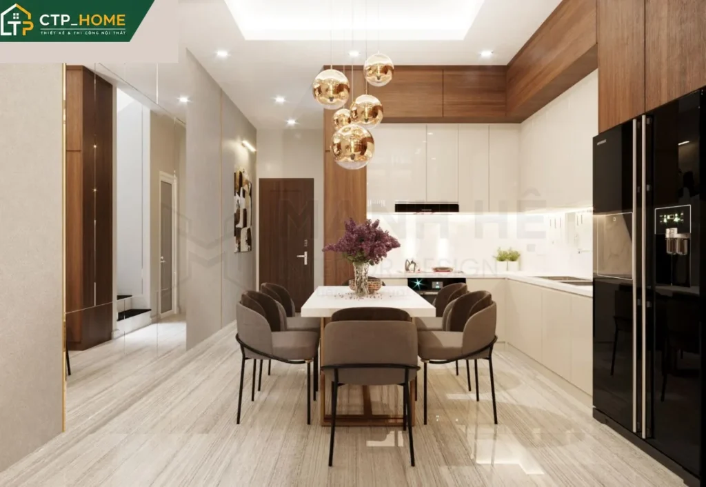 Thiết kế nội thất nhà phố Anh Khánh Gò Vấp 3 phòng ngủ hiện đại - Ảnh 2