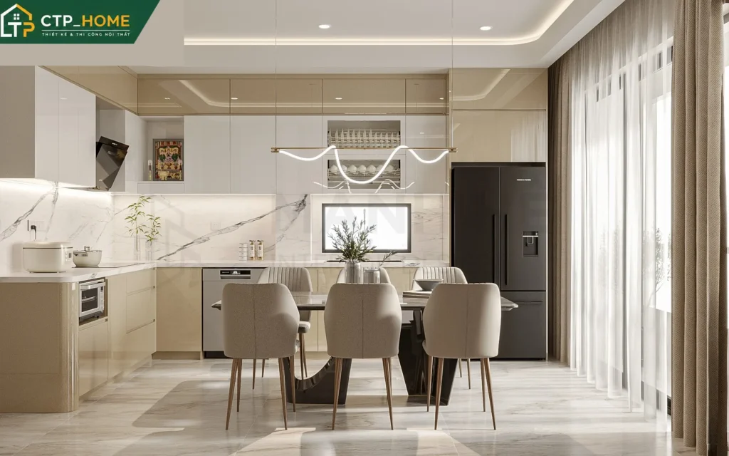 Thiết kế nội thất nhà phố Tân Phú 400m2 – 3 tầng hiện đại sang trọng - Ảnh 2