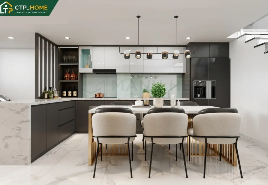 Thiết kế nội thất nhà phố Bình Tân 150m2 3 tầng hiện đại – CTP_HOME - Ảnh 3