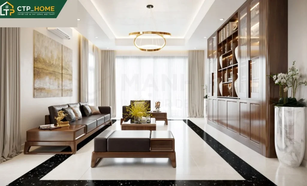 Thiết kế nội thất nhà phố anh Dũng Đồng Nai 255m2 hiện đại sang trọng - Ảnh 1