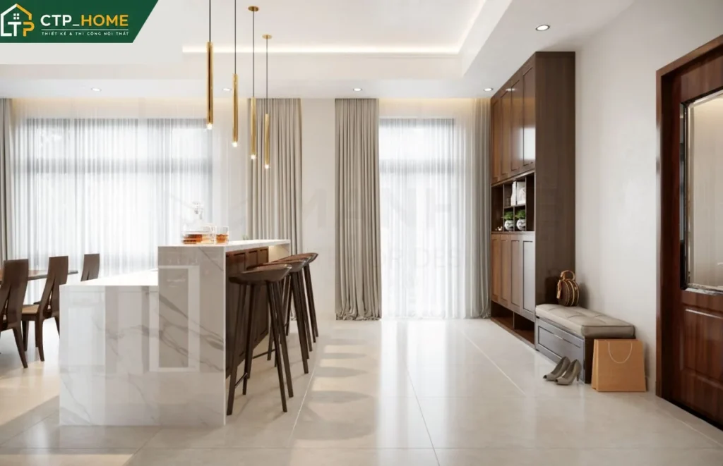 Thiết kế nội thất nhà phố anh Dũng Đồng Nai 255m2 hiện đại sang trọng - Ảnh 7