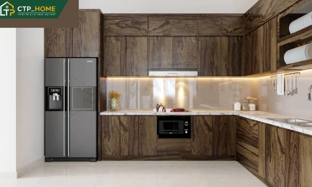 Thiết kế nội thất nhà phố gỗ Óc Chó 3PN tại Đồng Tháp – CTP_HOME - Ảnh 1