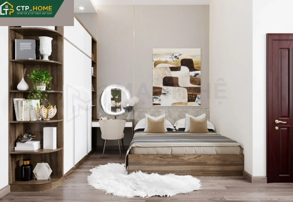 Thiết kế nội thất nhà phố gỗ Óc Chó 3PN tại Đồng Tháp – CTP_HOME - Ảnh 4