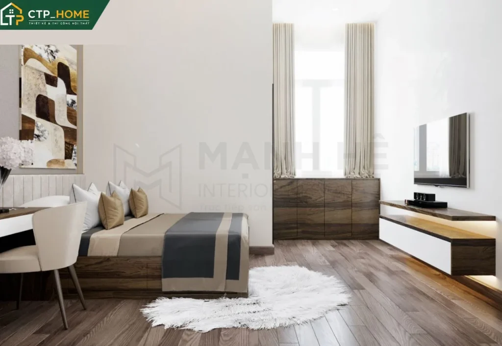 Thiết kế nội thất nhà phố gỗ Óc Chó 3PN tại Đồng Tháp – CTP_HOME - Ảnh 5