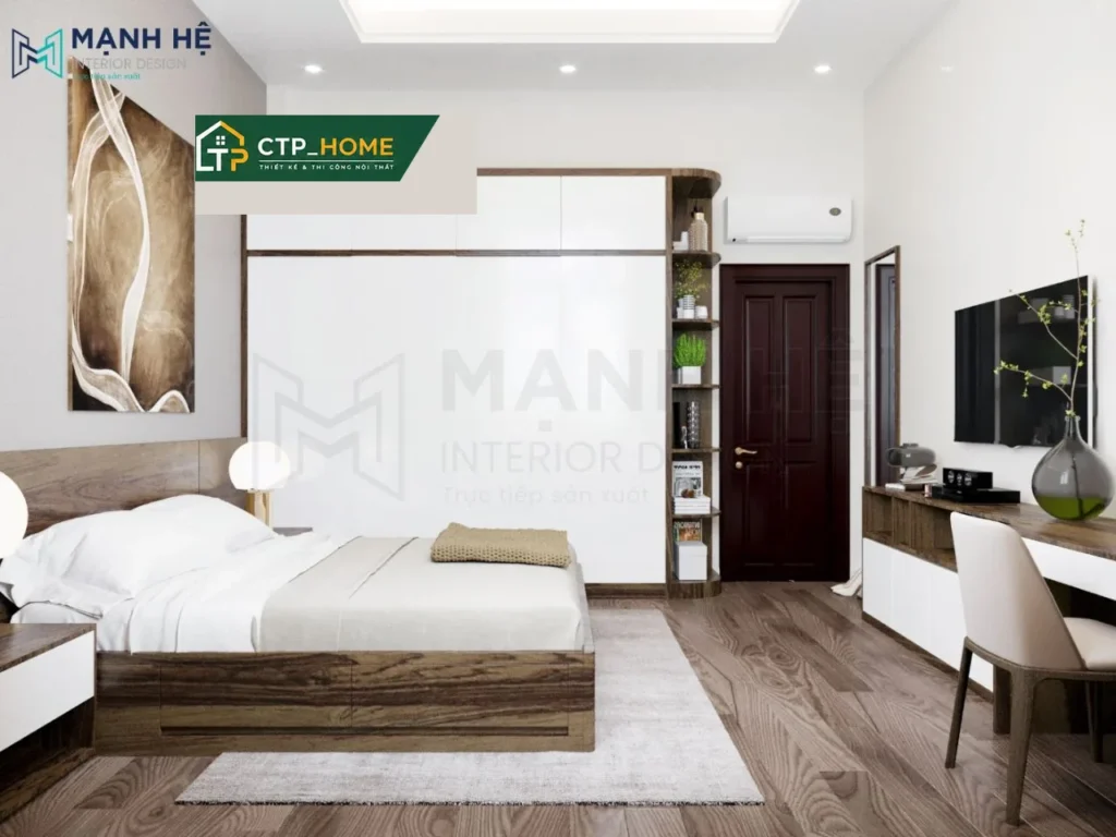 Thiết kế nội thất nhà phố gỗ Óc Chó 3PN tại Đồng Tháp – CTP_HOME - Ảnh 8