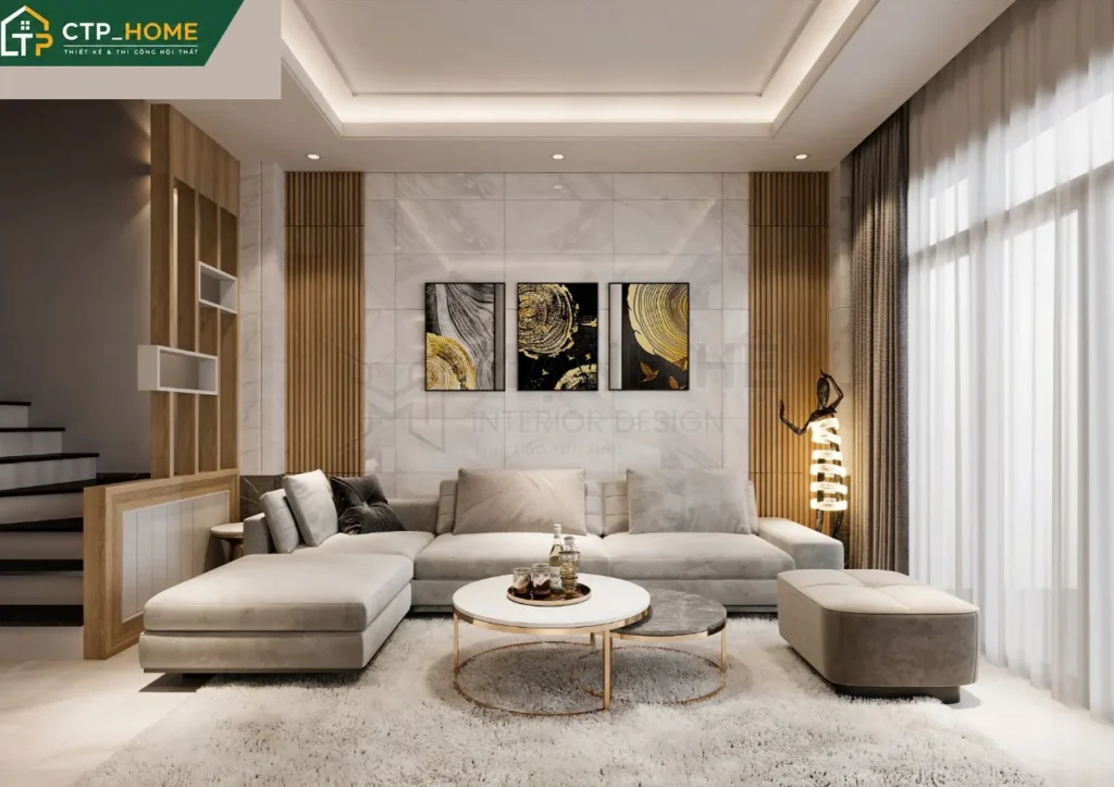 Thiết kế nội thất nhà phố Long An 150m2 3 tầng hiện đại – CTP_HOME - Ảnh 1