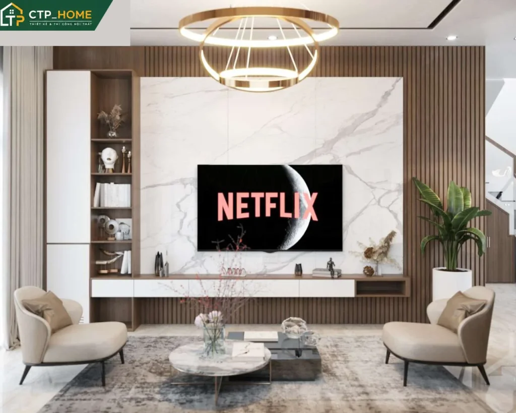 Thiết kế nội thất nhà phố Quận 12 300m2 – Anh Thành sang trọng - Ảnh 2