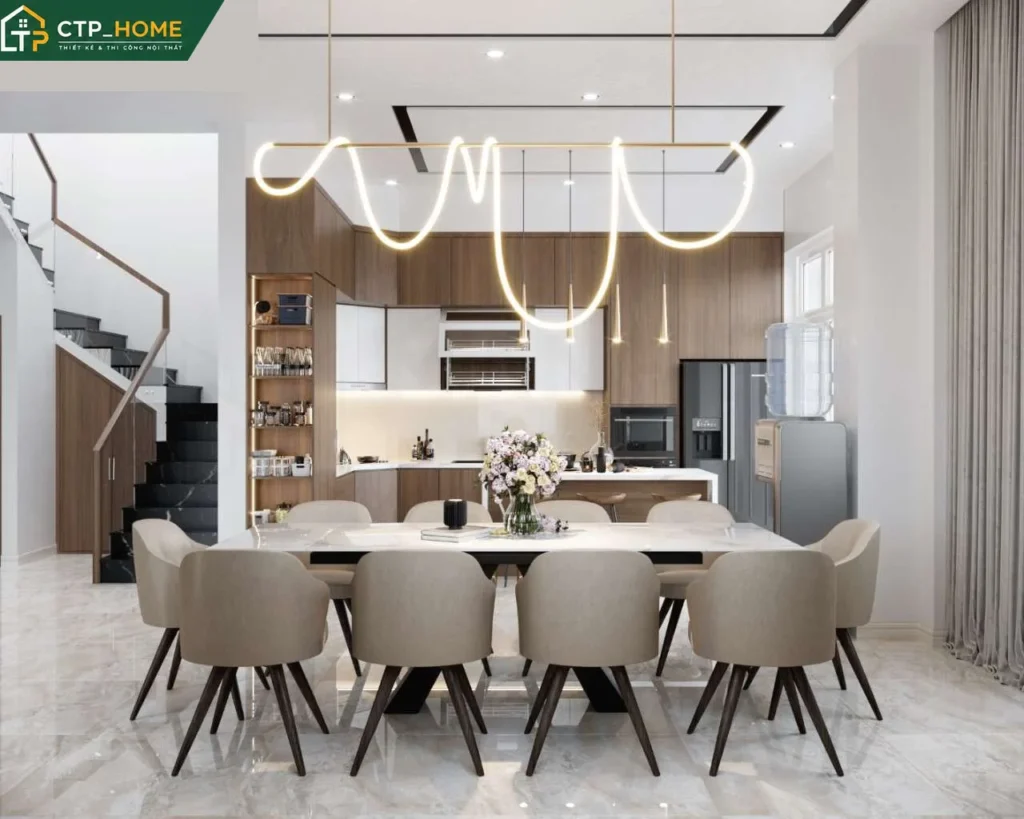 Thiết kế nội thất nhà phố Quận 12 300m2 – Anh Thành sang trọng - Ảnh 4