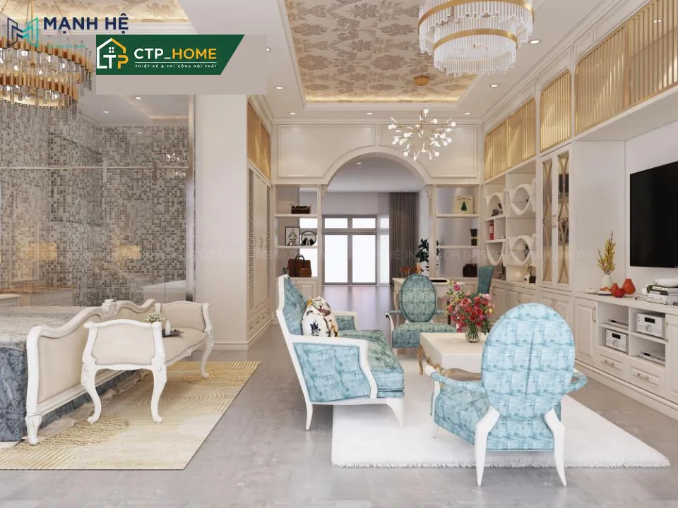 Thiết kế nội thất biệt thự The Venica Quận 9 90m2 hiện đại sang trọng - Ảnh 2