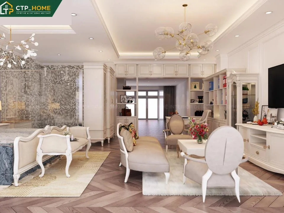 Thiết kế nội thất biệt thự The Venica Quận 9 90m2 hiện đại sang trọng - Ảnh 5