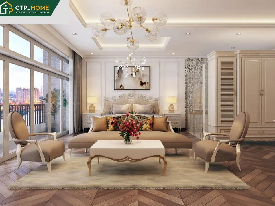 Thiết kế nội thất biệt thự The Venica Quận 9 90m2 hiện đại sang trọng - Ảnh 6