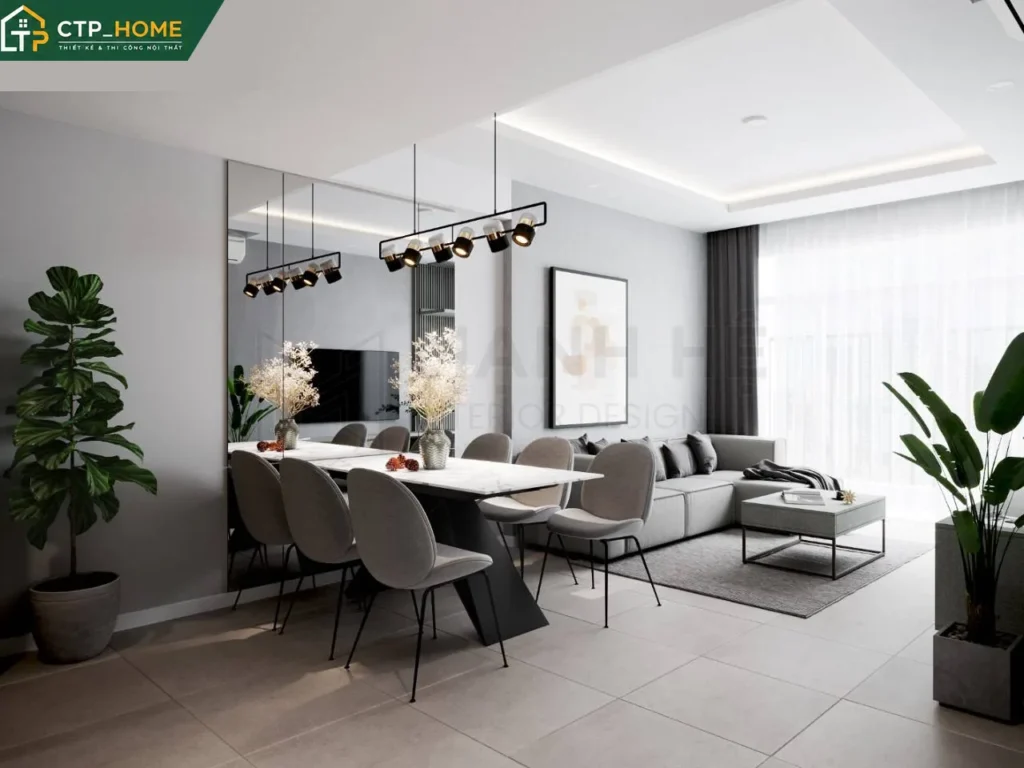 Thiết kế nội thất chung cư Carillon 72m2 hiện đại – CTP_HOME - Ảnh 2