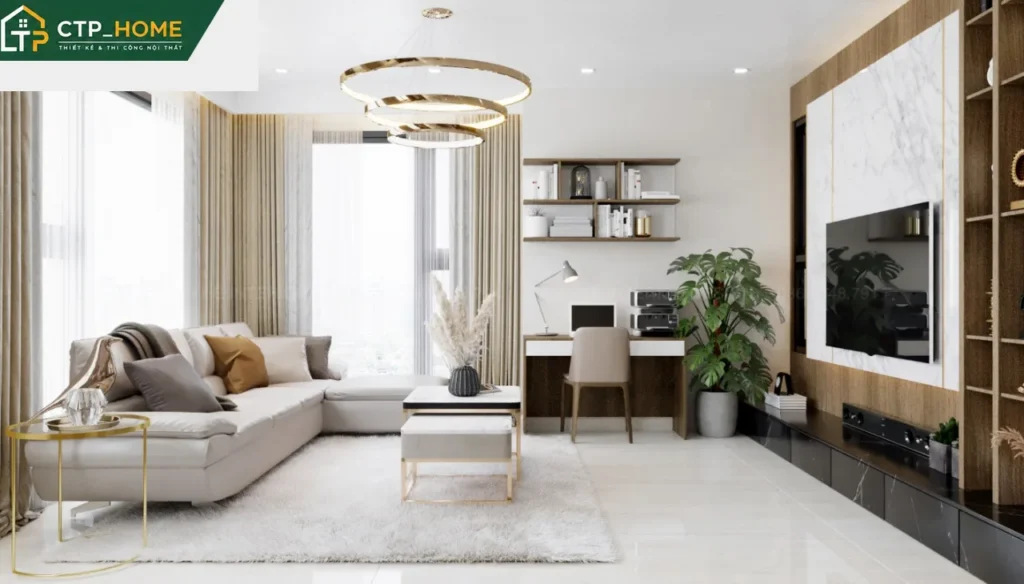 Thiết kế nội thất chung cư Kingdom 101 103m2 hiện đại tại Quận 10 - Ảnh 1
