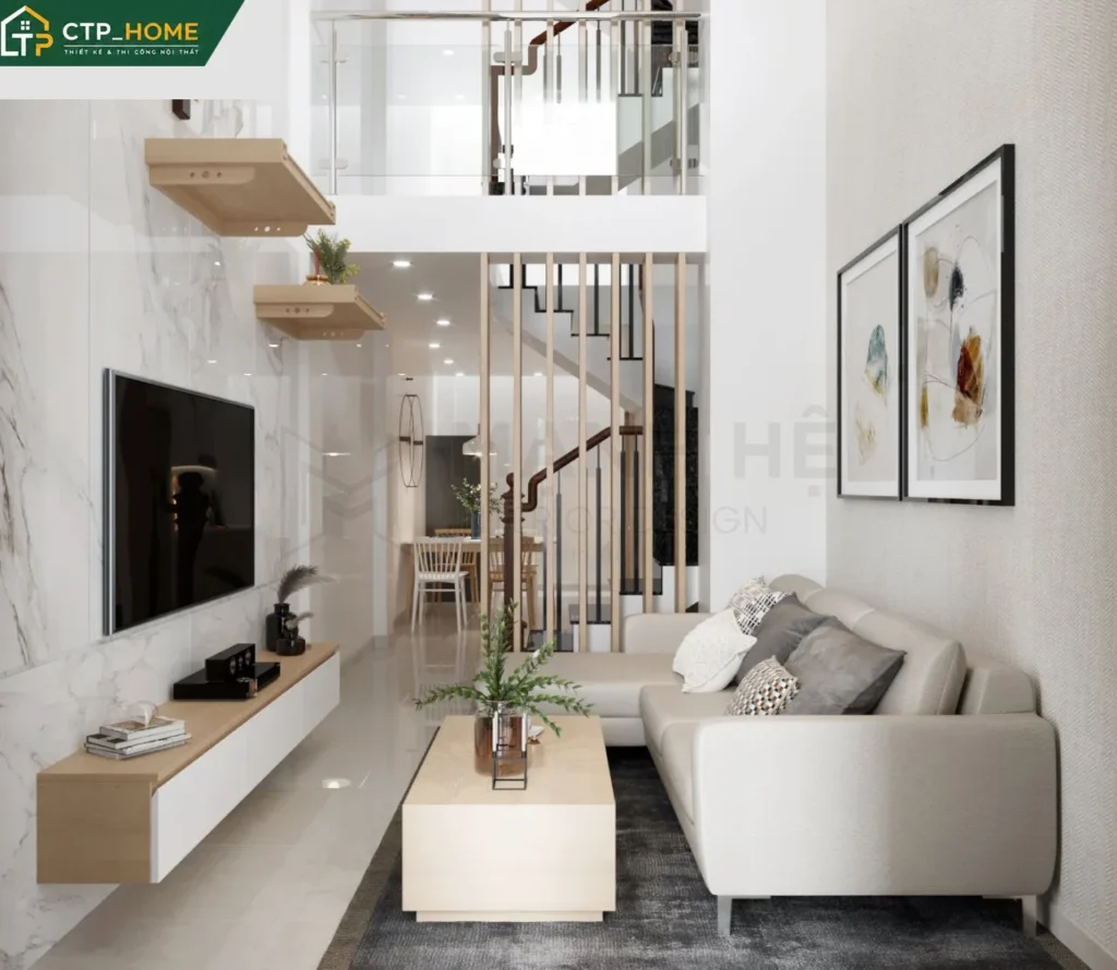 Thiết kế nội thất nhà phố Thủ Đức 150m2 – Anh Huân – 3 tầng hiện đại - Ảnh 1
