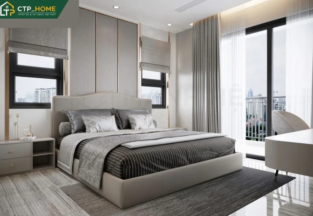 Thiết kế nội thất nhà phố Long An 265m2 – 4 phòng ngủ hiện đại - Ảnh 5