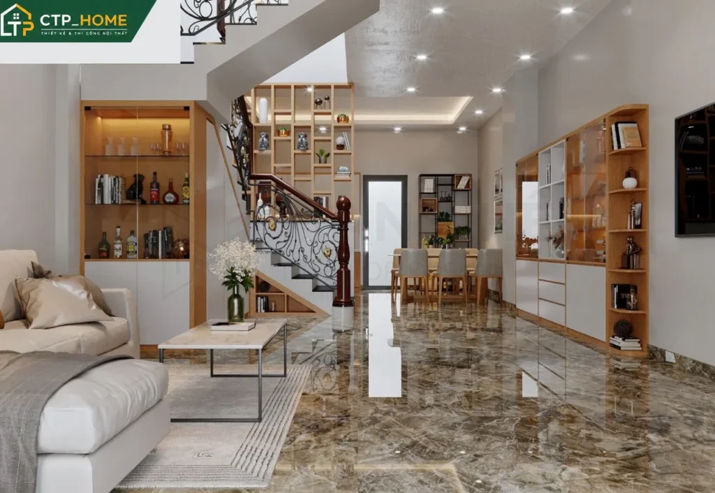 Thiết kế nội thất nhà phố 2 tầng Tân Phú 150m2 hiện đại – CTP_HOME - Ảnh 1