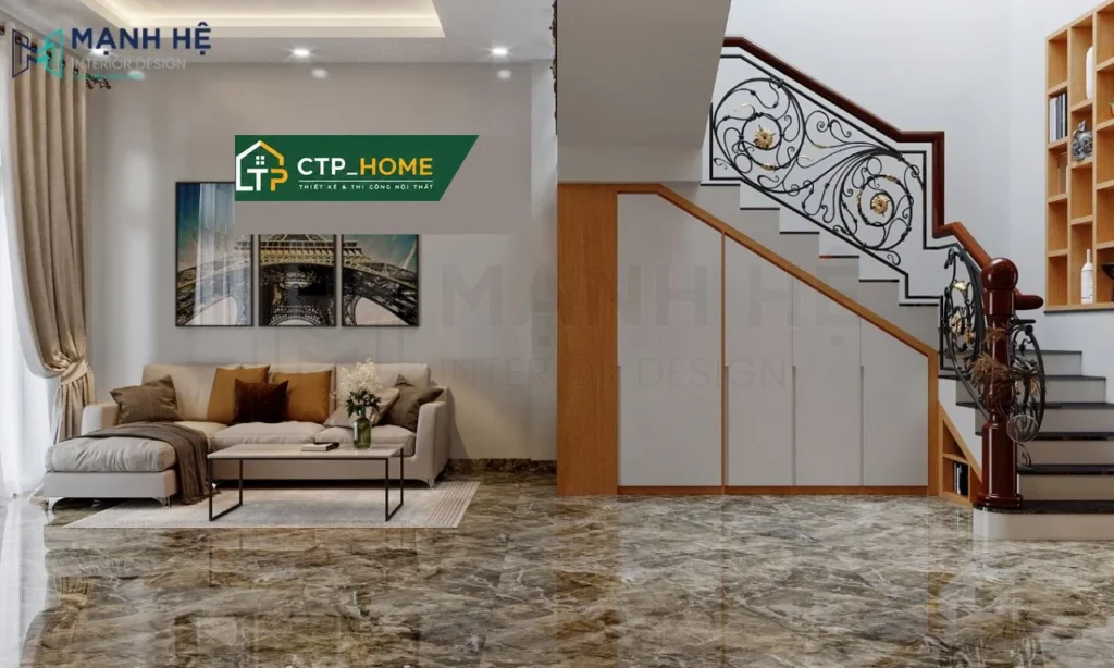 Thiết kế nội thất nhà phố 2 tầng Tân Phú 150m2 hiện đại – CTP_HOME - Ảnh 3