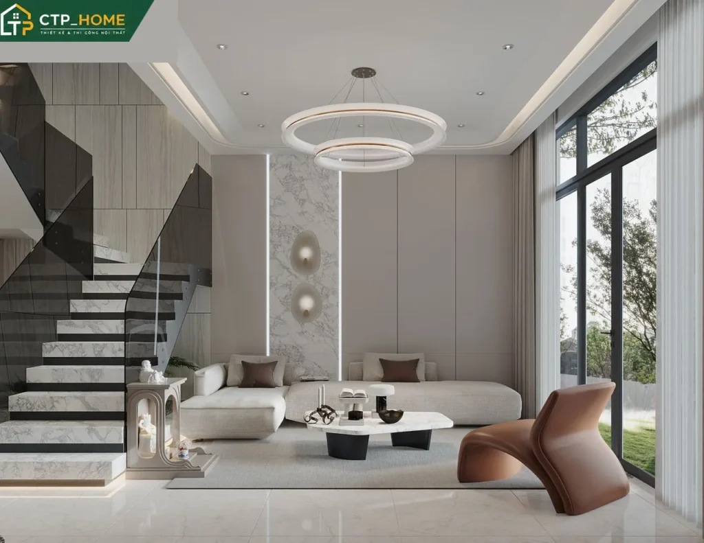 Thiết kế nội thất nhà phố Bình Dương 68m2 – Chị D, 3 tầng hiện đại - Ảnh 1