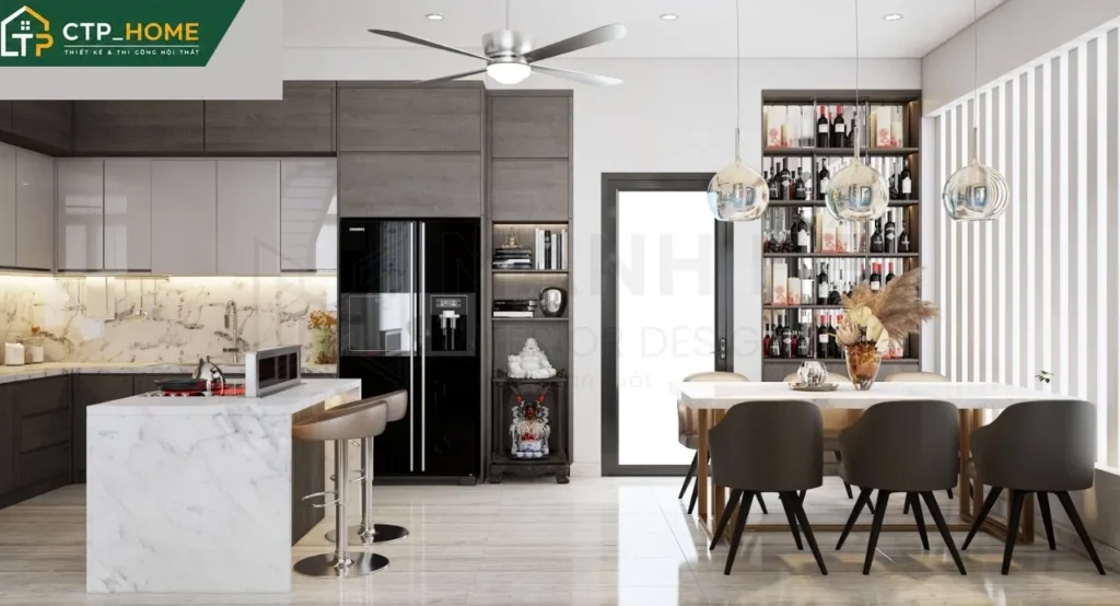 Thiết kế nội thất nhà phố Quận 3 – Chị Tiên, 3 tầng sang trọng hiện đại - Ảnh 2