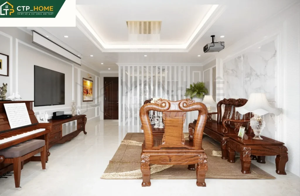 Thiết kế nội thất nhà phố gỗ tự nhiên Chú Tâm – Gò Vấp, TP.HCM - Ảnh 1