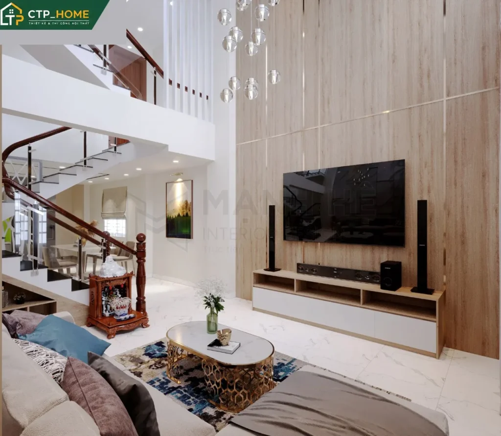 Thiết kế nội thất nhà phố Bình Tân 150m2 – 3 tầng hiện đại cho chú Tân - Ảnh 1