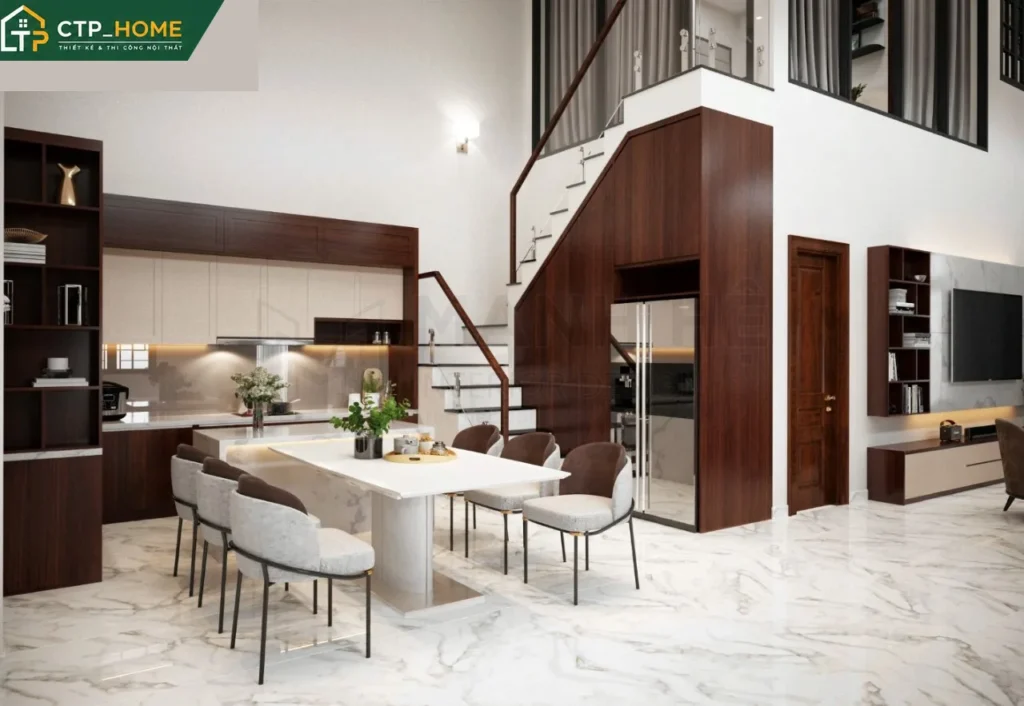 Thiết kế nội thất nhà phố Cô Liễu Long An 150m2 – 3PN hiện đại - Ảnh 2