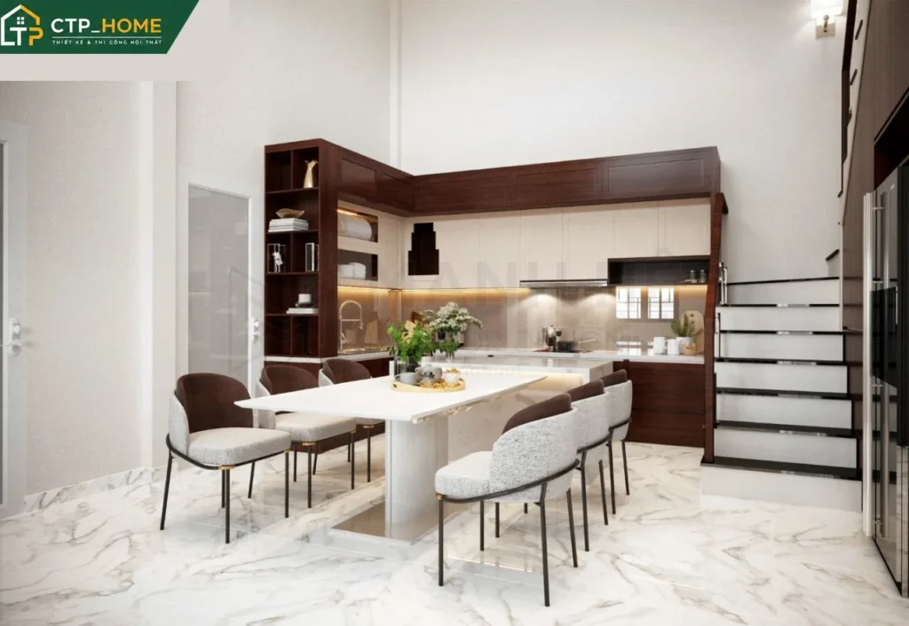 Thiết kế nội thất nhà phố Cô Liễu Long An 150m2 – 3PN hiện đại - Ảnh 3