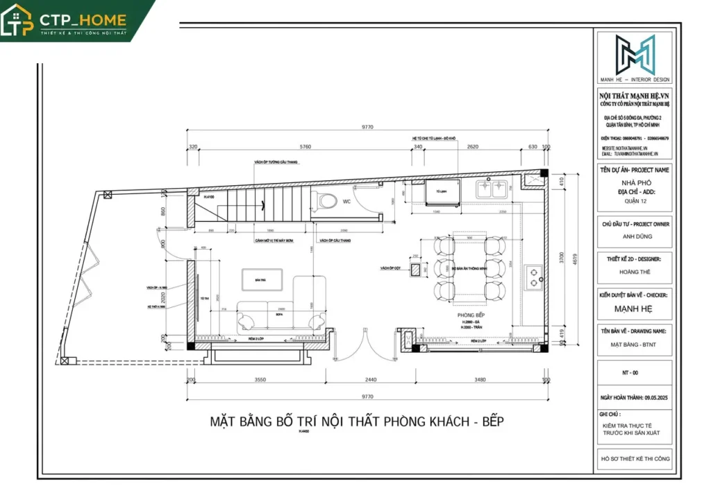 Thiết kế nội thất nhà phố Quận 12 68m2 2 tầng hiện đại – Anh D - Ảnh 9