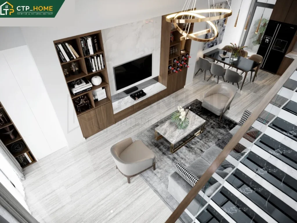 Thiết kế nội thất nhà phố Quận 9 150m2 – Chị Thủy – 3 tầng hiện đại - Ảnh 1