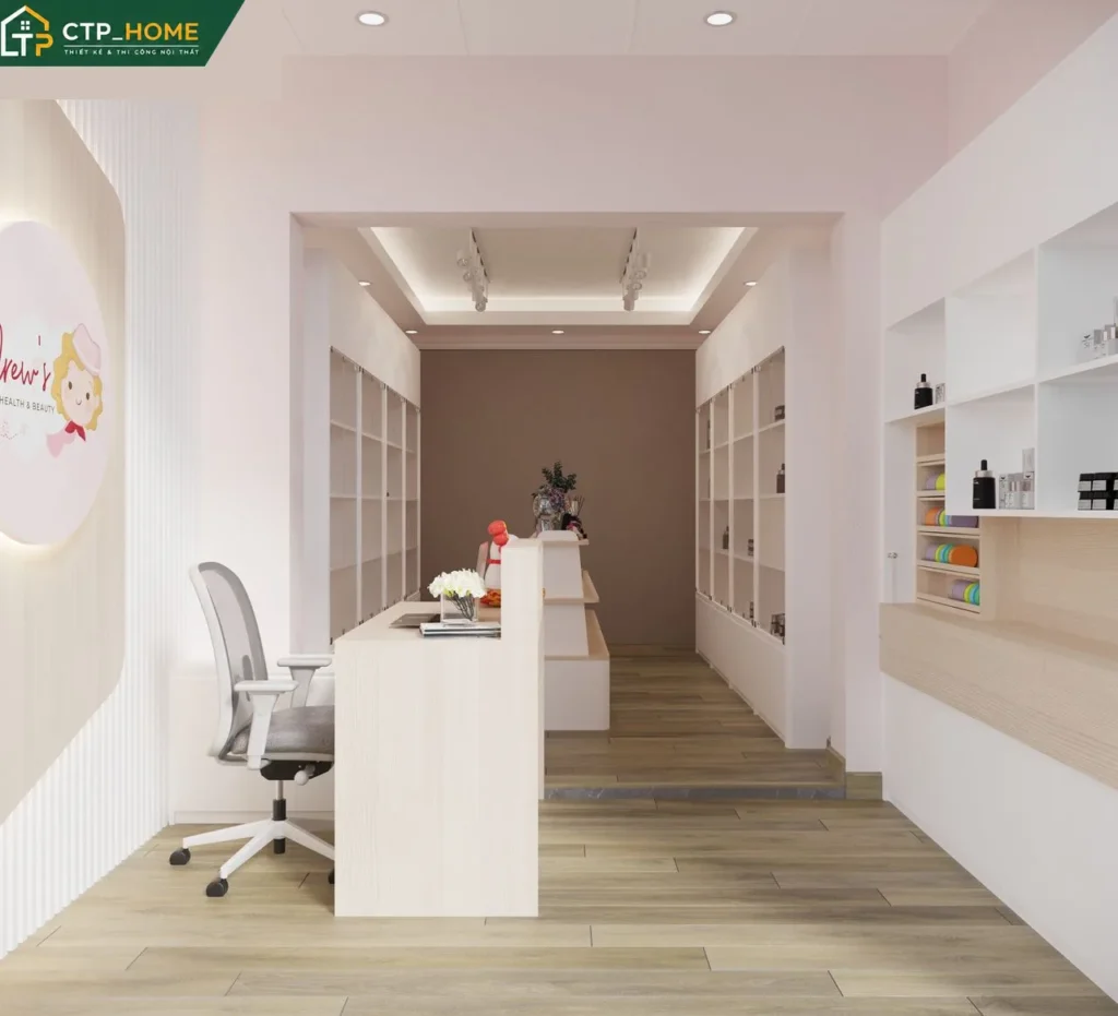 Thiết kế nội thất showroom Bình Dương Crew’s Beauty 18m2 hiện đại - Ảnh 1