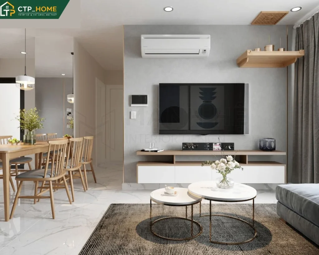 Thiết kế nội thất chung cư One Verandah 70m2 hiện đại cho chị Trang - Ảnh 1