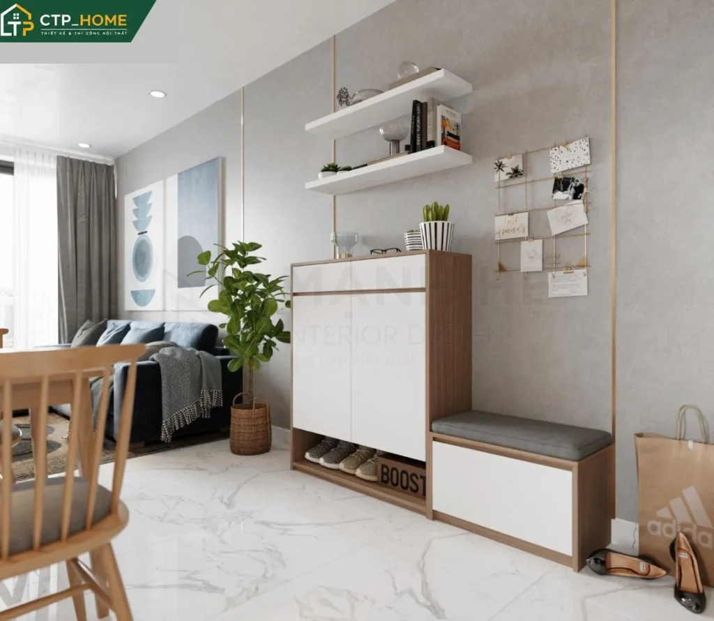 Thiết kế nội thất chung cư One Verandah 70m2 hiện đại cho chị Trang - Ảnh 5