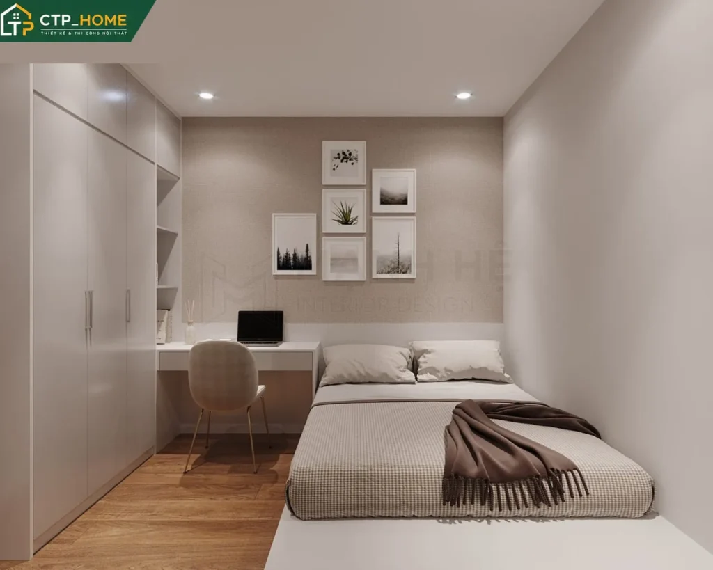Thiết kế nội thất chung cư River Panorama 54m2 2 phòng ngủ hiện đại - Ảnh 9