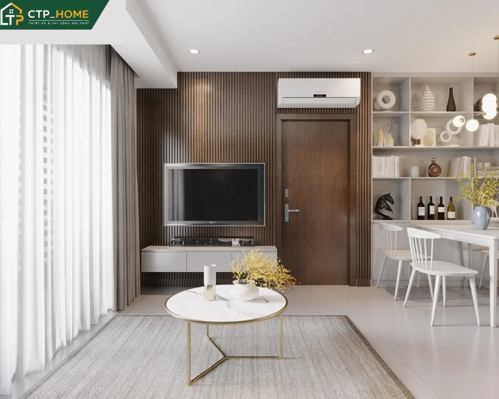 Thiết kế nội thất chung cư River Panorama 54m2 2 phòng ngủ hiện đại - Ảnh 1