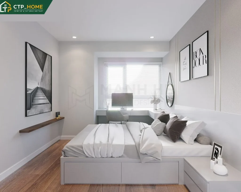 Thiết kế nội thất chung cư River Panorama 54m2 2 phòng ngủ hiện đại - Ảnh 8