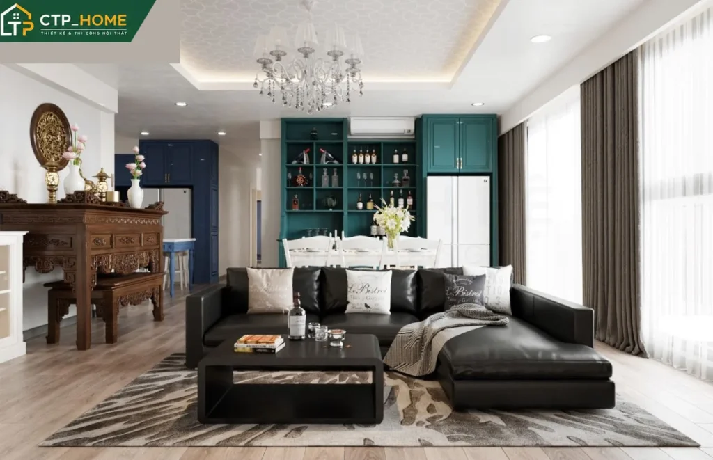 Thiết kế nội thất chung cư Riviera Point 55m2 hiện đại cho chị Hương - Ảnh 1