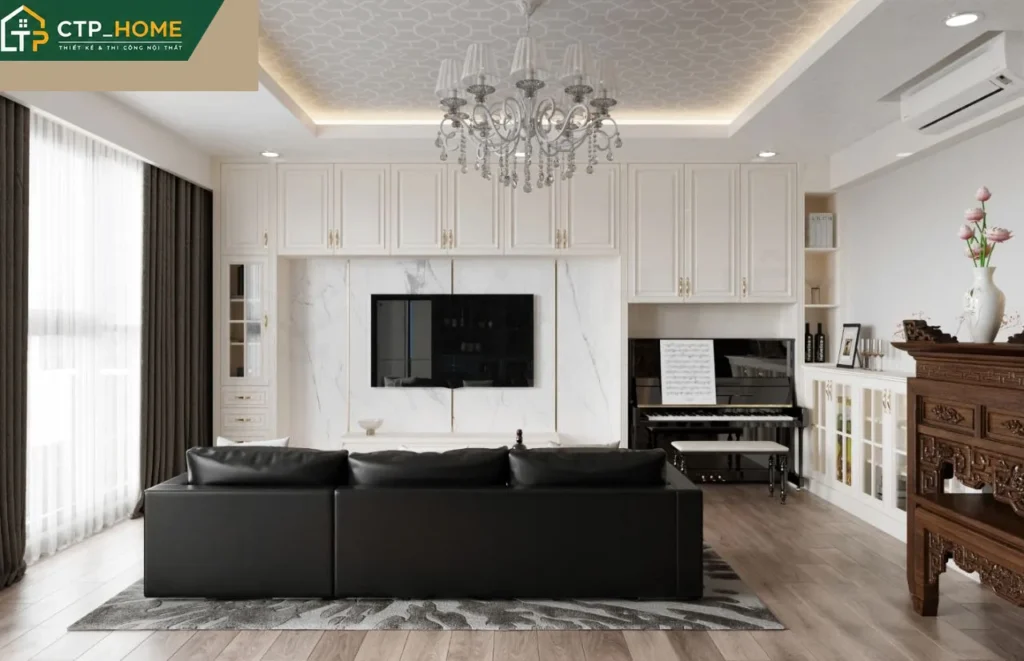 Thiết kế nội thất chung cư Riviera Point 55m2 hiện đại cho chị Hương - Ảnh 2