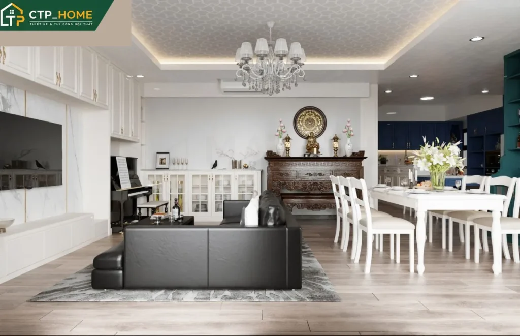 Thiết kế nội thất chung cư Riviera Point 55m2 hiện đại cho chị Hương - Ảnh 4