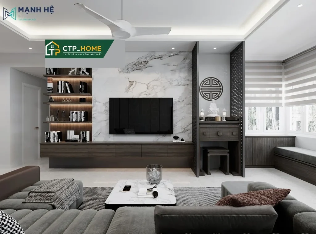 Thiết kế nội thất chung cư Saigon Pearl 115m2 hiện đại tại Quận Bình Thạnh - Ảnh 1