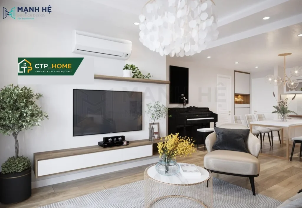 Thiết kế nội thất chung cư Screc Tower 76m2 hiện đại tại Quận 3 - Ảnh 1