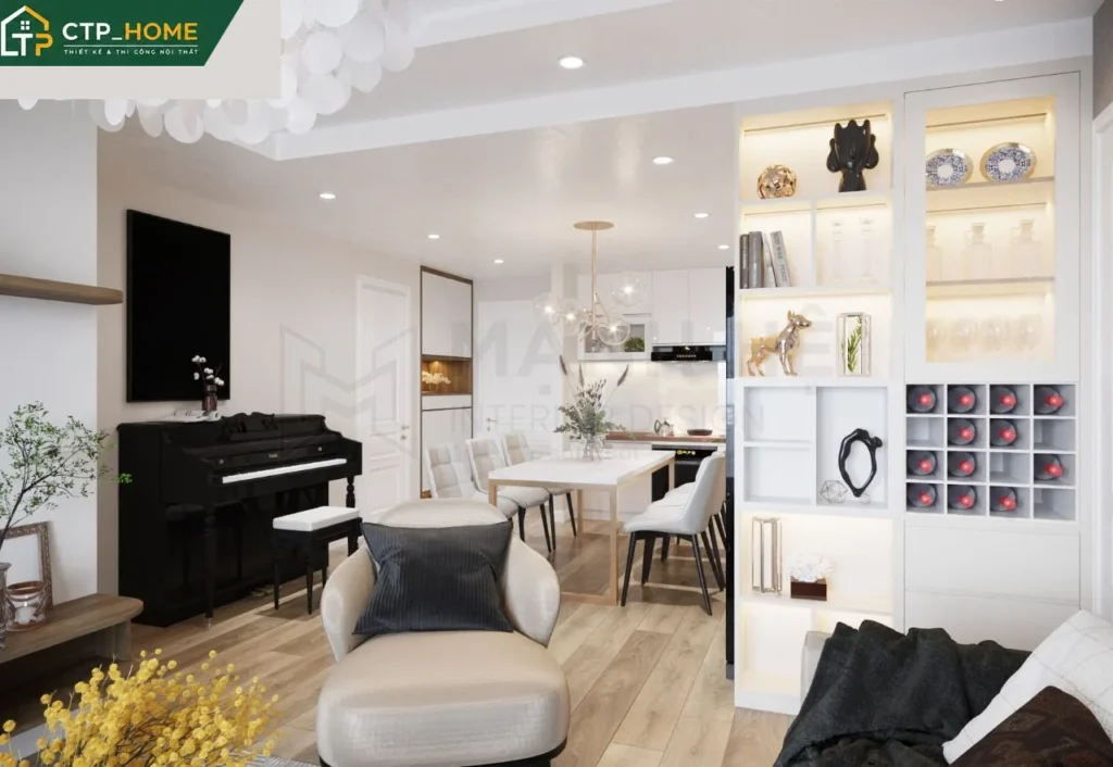 Thiết kế nội thất chung cư Screc Tower 76m2 hiện đại tại Quận 3 - Ảnh 2