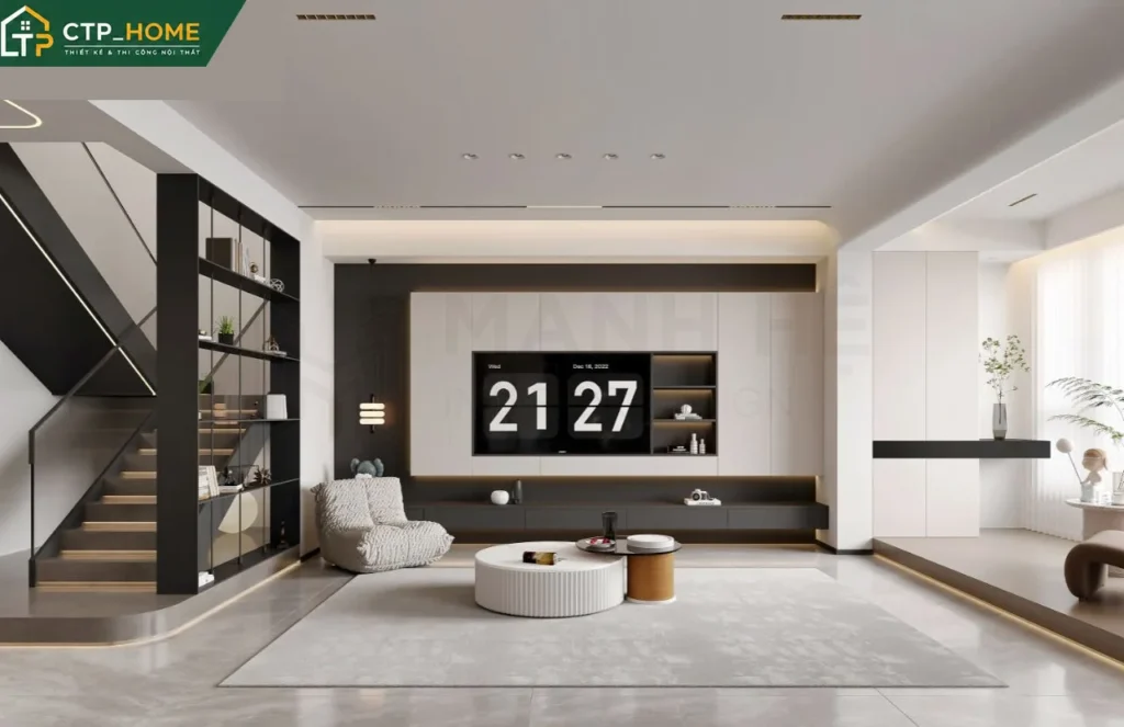 Thiết kế nội thất chung cư Sky Center 135m2 hiện đại – Chị Lê - Ảnh 1
