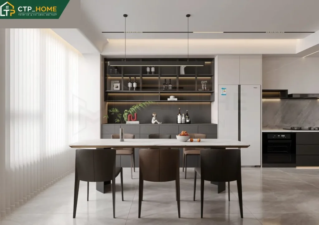 Thiết kế nội thất chung cư Sky Center 135m2 hiện đại – Chị Lê - Ảnh 2