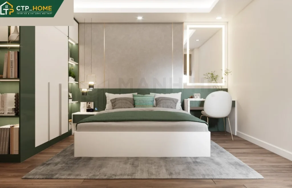 Thiết kế nội thất chung cư Sky Center 74m2 2 phòng ngủ hiện đại tại TP.HCM - Ảnh 9