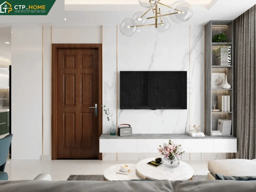 Thiết kế nội thất chung cư Sky Center 74m2 2 phòng ngủ hiện đại tại TP.HCM - Ảnh 2