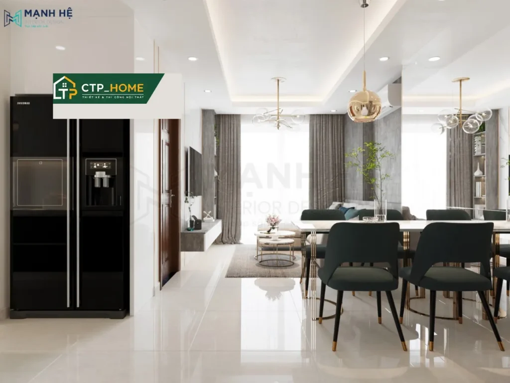 Thiết kế nội thất chung cư Sky Center 74m2 2 phòng ngủ hiện đại tại TP.HCM - Ảnh 3