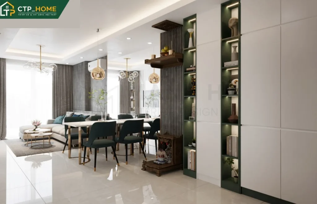 Thiết kế nội thất chung cư Sky Center 74m2 2 phòng ngủ hiện đại tại TP.HCM - Ảnh 6